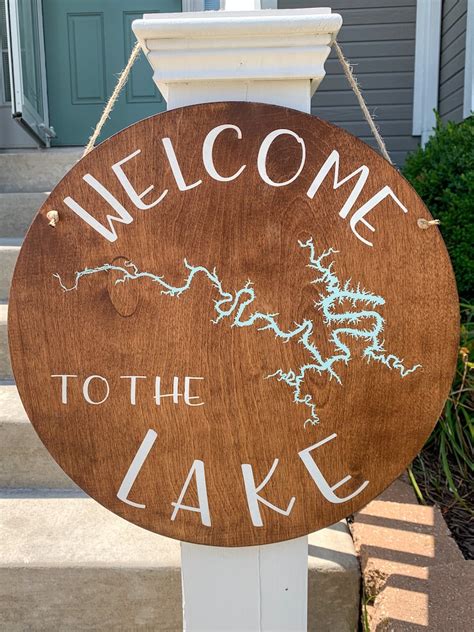 Welcome To The Lake Sign Welcome Sign For Front Porch Lake Etsy