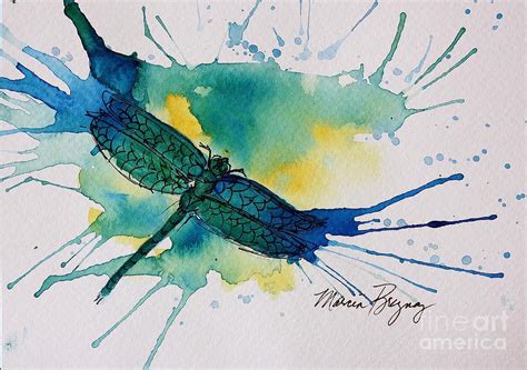Blue Dragonfly Painting By Marcia Breznay Fine Art America