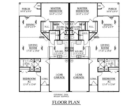 House Plans Duplex With Garage 7 Images Easyhomeplan