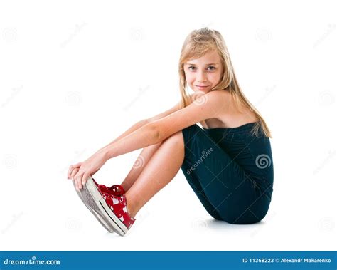 La Fille L Adolescent Sur Un Fond Blanc Image Stock Image Du Blanc