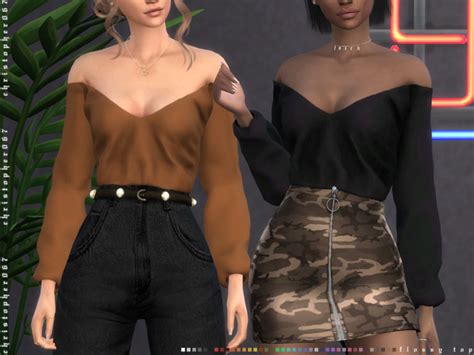 15 Prettiest Off Shoulder Tops Cc For Sims 4 2023