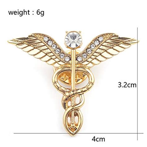 Mixia Medical Symbol Caduceus Rn Nursing Badge Brooches Lapel Pin For