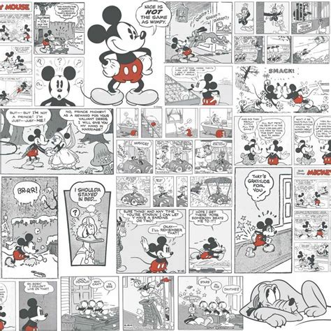 Nuevo Oficial Disney Mickey Minnie Donald Duck Cómic Papel Pintado Para