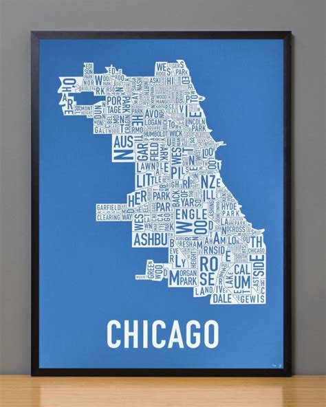 Chicago Neighborhood Map 18 X 24 North Siders Limited Edition Screenprint