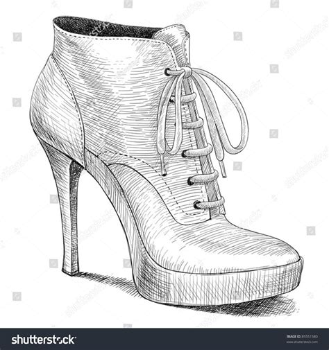 Pin By Dakota On Drawings ️ ️ Fashion High Heels Shoe Design Sketches High Heel Shoe Boots