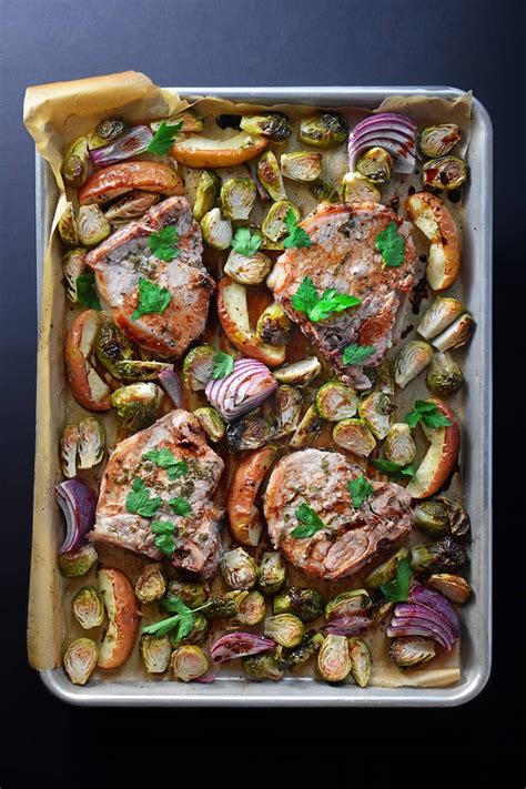 Add pork chops to pan. Sheet Pan Pork Chop Supper (Whole30) - Nom Nom Paleo®