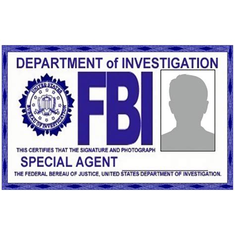Fbi Badge X Files Id Badge Custom With Your Photo Cosology
