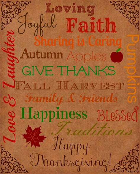 Printable Thanksgiving Sayings