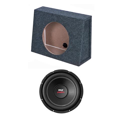 Qpower 10 Inch Single Slim Shallow Subwoofer Box And Pyle 1000 Watt