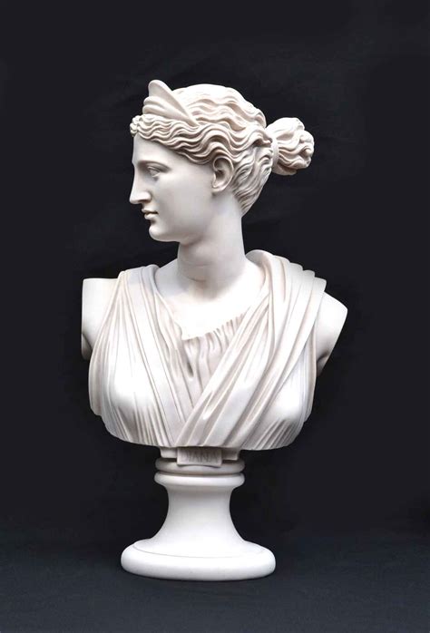 Stunning Marble Bust Of Diana