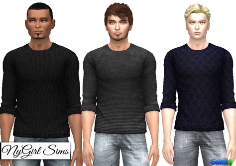 Nygirl Sims 4 Male Sweater 3 Pack