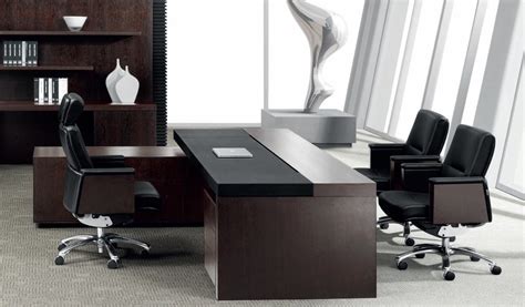 Leading Office Table In Wenge Veneer And Leather Bosss Cabin
