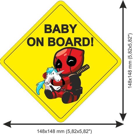 Sticker Baby On Board Deadpool Rhombus Stickersmag
