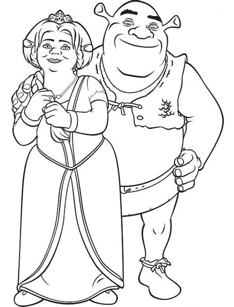 Fiona Y Shrek Son Felices Para Colorear Imprimir E Dibujar
