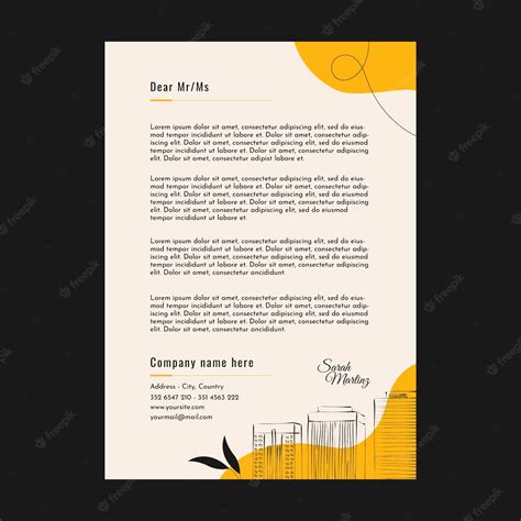 Free Vector Hand Drawn Architect Letterhead Template