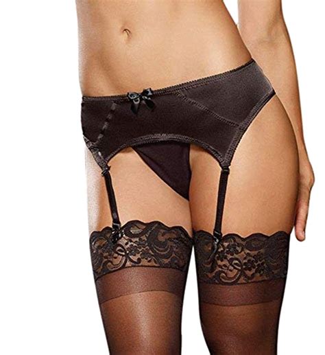Sexy And Elegant Satin And Mesh Garter Belt Picture Perfect Lingerie