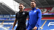 Josh Murphy (right) with his twin brother Jacob Murphy before Cardiff’s ...