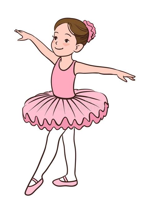 Ballerina Girl Cartoon Vector Illustration Of A Smiling Little Caucasian Ballerina Girl Wearing
