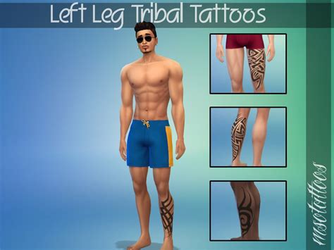 Left Leg Tribal Tattoos For Males The Sims 4 Catalog