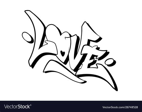 Love Word Drawn Hand In Graffiti Style Royalty Free Vector