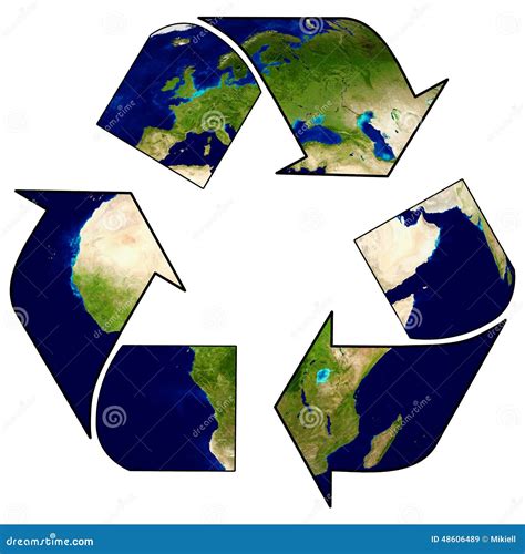 Earth With Recycle Signs Arrow Around The Eco Globe Stock