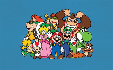 1600x900 Resolution Super Mario Bros Characters Illustration Hd