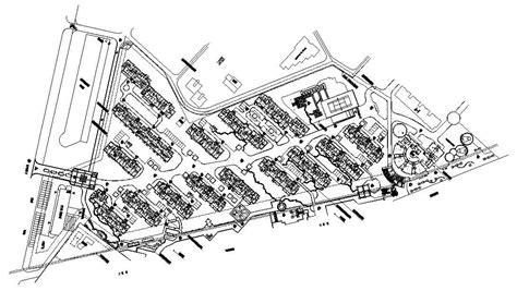 Residential Area Master Plan Design Cad Drawing Cadbull Images And