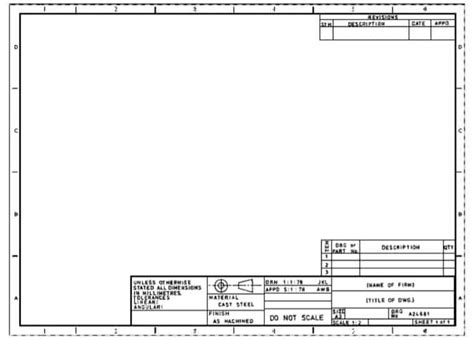 Engineering Drawing Basic Sheet Layout Title Block Notes