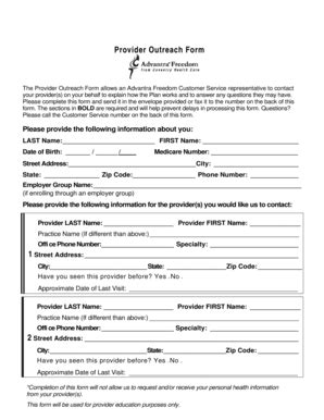 Advantra freedom medicare pffs policy. Fillable Online Provider Outreach Form - Coventry Medicare: Home - Coventry ... Fax Email Print ...