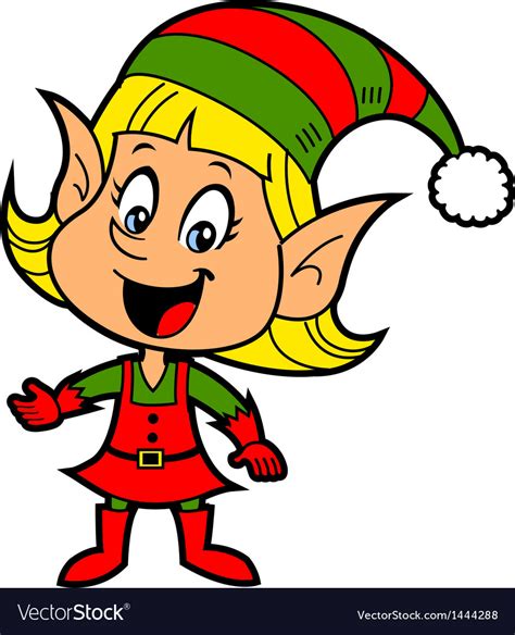 Girl Christmas Elf Royalty Free Vector Image VectorStock