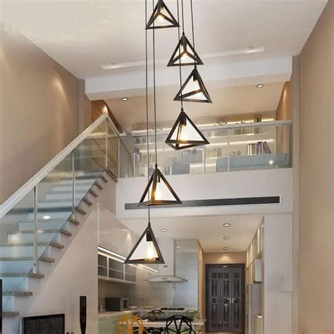 Stairs Lights Simple Lamp Modern Rotary Staircase Pendant Light Double
