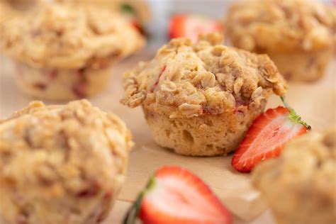 Healthy Strawberry Muffins Bakery Style