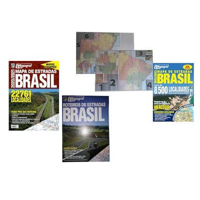 Kit Guia Rodoviario Brasil Formato Livro Roteiro De Estradas Mapa Estradas Formato