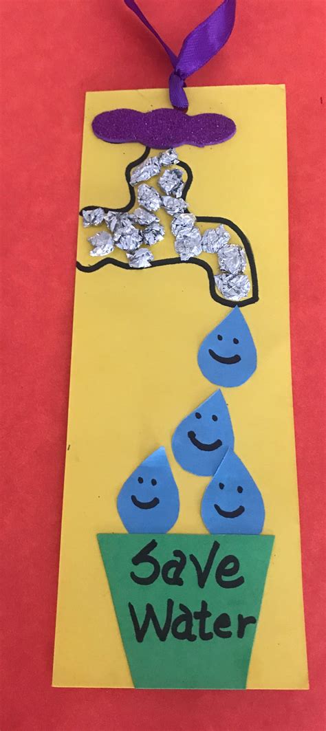 Save Water Bookmark Craft Water Crafts Preschool Water Theme