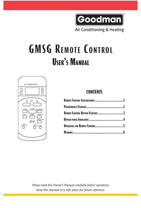 Goodman Gmsg User Manual Pdf Download Manualslib