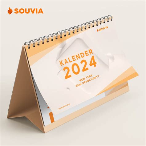 Kalender Meja Bulanan 2024 Landscape Dengan Cover Souvia