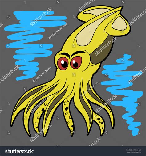 Cartoon Squid Vector Illustration Clip Art Stock Vector Royalty Free