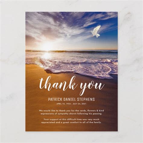 A Thank Card For Someone Who Is On The Beach