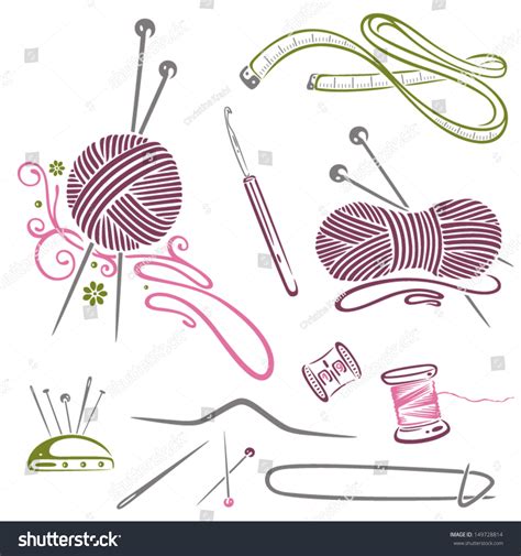 Colorful Needlework Vector Set 149728814 Shutterstock