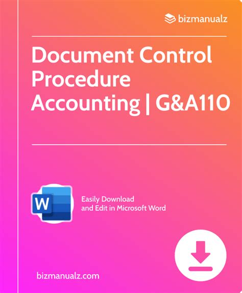 Accounting Document Control Procedure Template Word