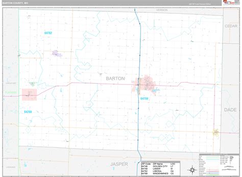 Barton County Mo Wall Map Premium Style By Marketmaps
