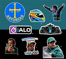Fernando Alonso Sticker Pack 22 Types Durable and Reusable F1 Sticker ...