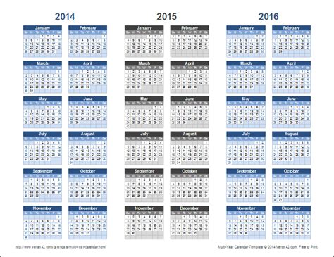 3 Year Printable Calendar Aubine Bobbette