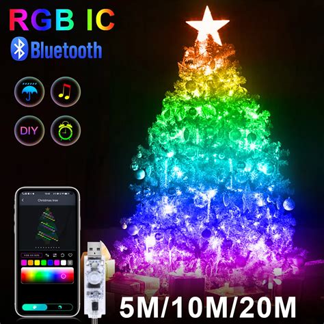 20m 10m 5m Led Christmas Lights Fairy String Light Smart Bluetooth
