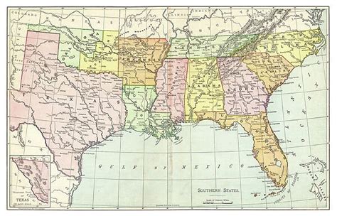 Map Of Southern States Usa 1895 14824611 Puzzle Framed Photos