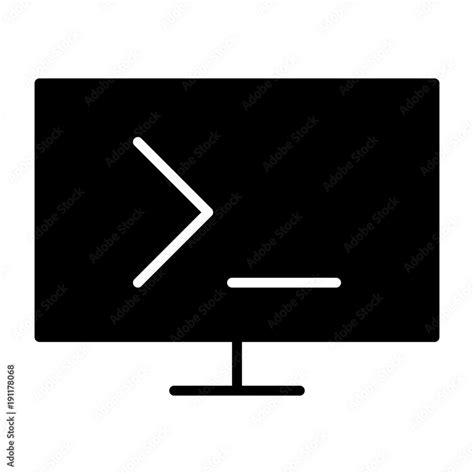 Monitor Command Icon Vector Simple Minimal 96x96 Pictogram Stock