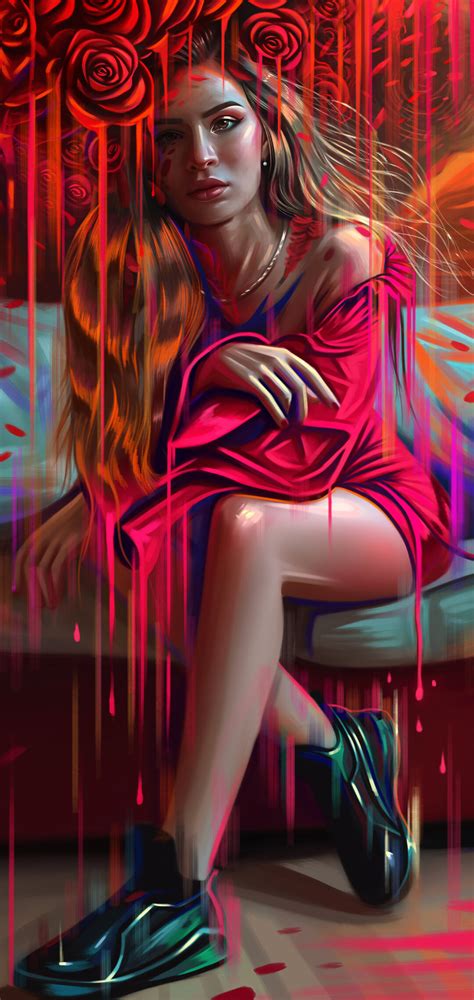 1080x2280 Melted Girl Portrait One Plus 6huawei P20honor
