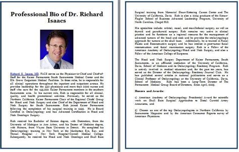 Professional Bio Of Dr Richard Isaacs Medicine Doctor Richard Bio