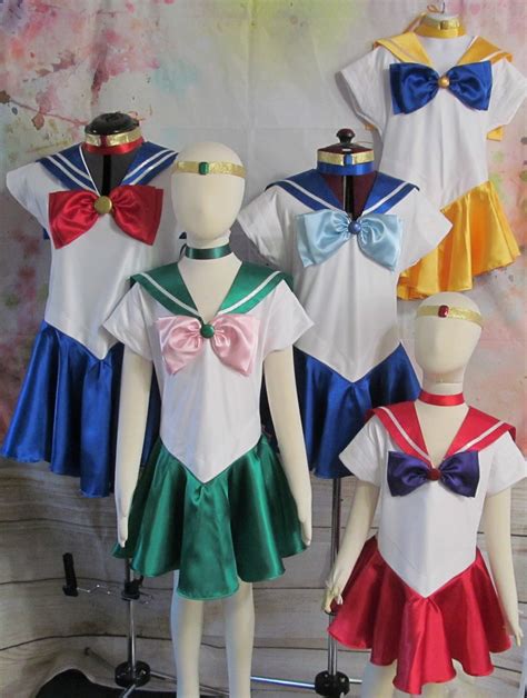 Child Sailor Moon Mercury Cosplay Costume Girls Scout Fuku Etsy