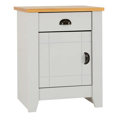 Ludlow Grey 1 Drawer 1 Door Bedside Cabinet Bedside Cabinet